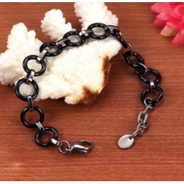 World-Wide Renown Female Black Tungsten Ceramic Bracelet