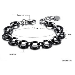 World-Wide Renown Female Black Tungsten Ceramic Bracelet