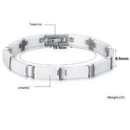 Quality And Quantity Assured White Tungsten Ceramic Bracelet