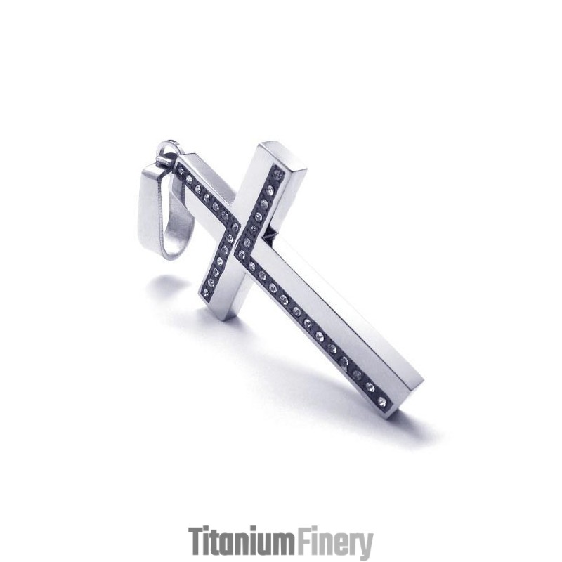 Fashion Mens Cross Titanium Pendant - Free Chian Fashion Mens Cross Titanium Pendant - Free Chian