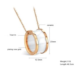 Quality And Quantity Assured Tungsten Ceramic Necklace