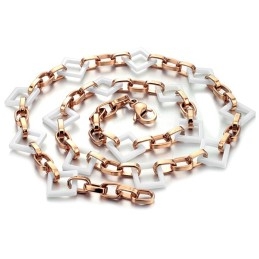 The Queen Of Quality Square Shape Tungsten Ceramic Necklace