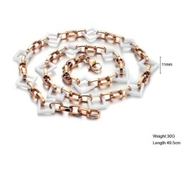 The Queen Of Quality Square Shape Tungsten Ceramic Necklace