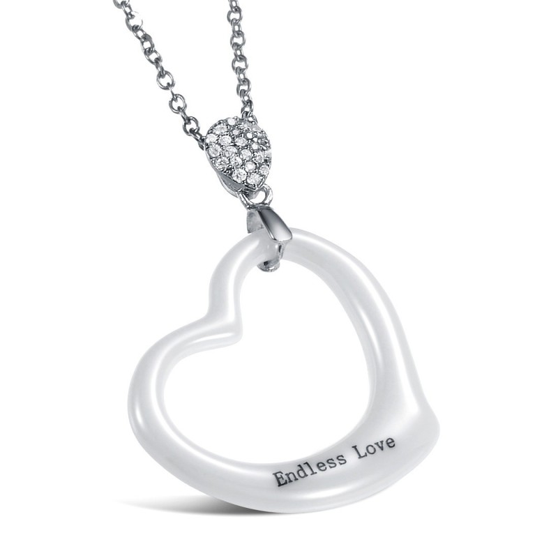 Quality And Quantity Assured Female Sweetheart Tungsten Ceramic Necklace