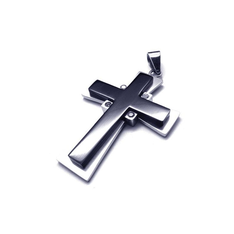 New Style Black Cross Titanium Pendant - Free Chian New Style Black Cross Titanium Pendant - Free Chian