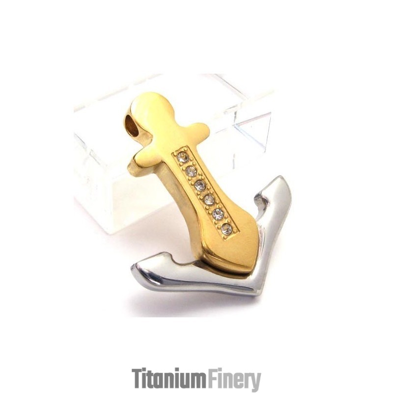 Anchor Titanium Pendant - Free Chian