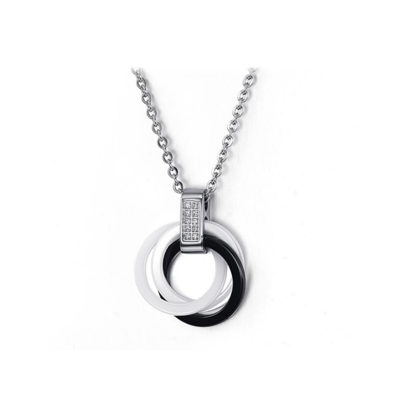 Well-Known For Its Fine Quality Black And White Tungsten Ceramic Necklace