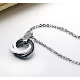 Well-Known For Its Fine Quality Black And White Tungsten Ceramic Necklace