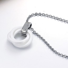 Quality And Quantity Assured White Tungsten Ceramic Necklace