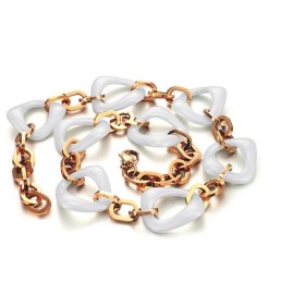 Quality And Quantity Assured Plating Rose Gold Tungsten Ceramic Necklace