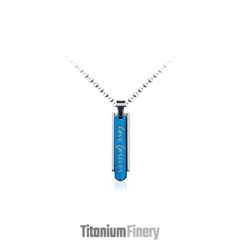 Fashion Mens Blue Titanium Pendant - Free Chain - Free Chain Fashion Mens Blue Titanium Pendant - Free Chain - Free Chain