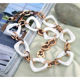 Quality And Quantity Assured Plating Rose Gold Tungsten Ceramic Necklace