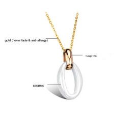 Wide Varieties Female White Tungsten Ceramic Necklace