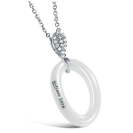Quality And Quantity Assured Concise Tungsten Ceramic Necklace