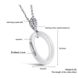 Quality And Quantity Assured Concise Tungsten Ceramic Necklace