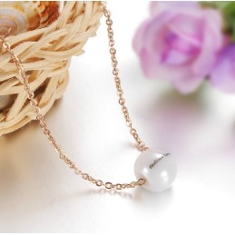 Quality And Quantity Assured Female Concise Tungsten Ceramic Necklace With Beads