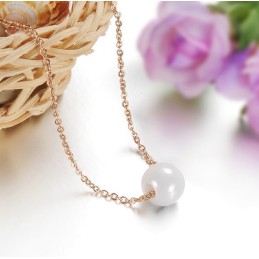 Quality And Quantity Assured Female Concise Tungsten Ceramic Necklace With Beads