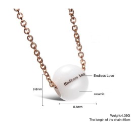 Quality And Quantity Assured Female Concise Tungsten Ceramic Necklace With Beads