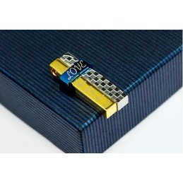 Delicate Mens Blue And White Removable Titanium Pendant - Free Chain