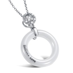 Wide Varieties Female Round Tungsten Ceramic Necklace
