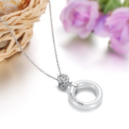 Wide Varieties Female Round Tungsten Ceramic Necklace