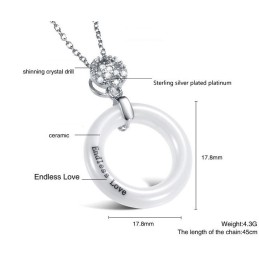 Wide Varieties Female Round Tungsten Ceramic Necklace