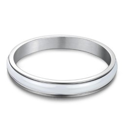 Reliable Reputation Male White Tungsten Ceramic Bangle