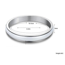 Reliable Reputation Male White Tungsten Ceramic Bangle