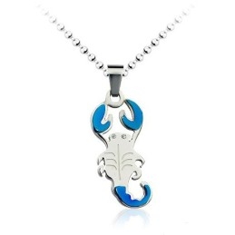 Blue Mens Scorpion-Like Fashion Titanium Pendant - Free Chain