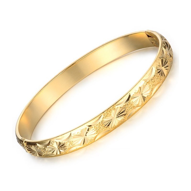 High Quality Female Elegant 18K Gold-Plated Bangle