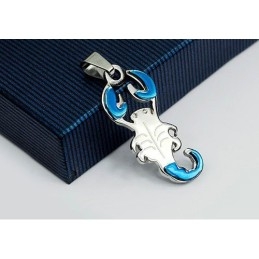 Blue Mens Scorpion-Like Fashion Titanium Pendant - Free Chain