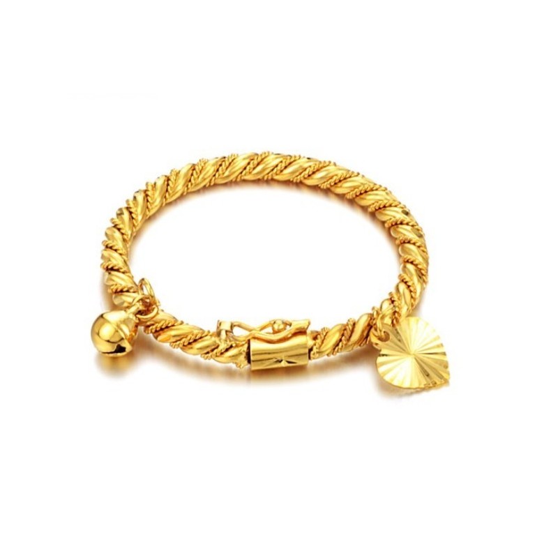 Selling Well All Over The World Children 18K Gold-Plated Bangle With Bell Selling Well All Over The World Children 18K Gold-Plated Bangle With Bell
