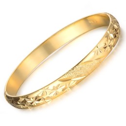 Easy To Use Female Star Pattern 18K Gold-Plated Bangle