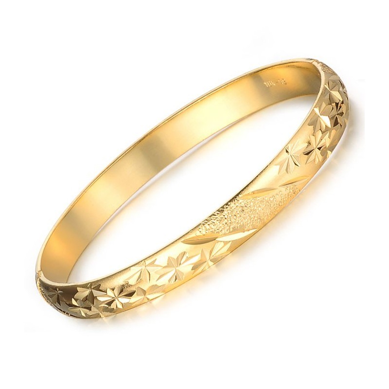 Easy To Use Female Star Pattern 18K Gold-Plated Bangle Easy To Use Female Star Pattern 18K Gold-Plated Bangle