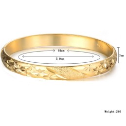 Easy To Use Female Star Pattern 18K Gold-Plated Bangle