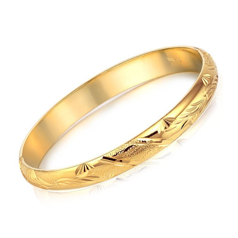 High Quality Female Flower Pattern 18K Gold-Plated Bangle High Quality Female Flower Pattern 18K Gold-Plated Bangle