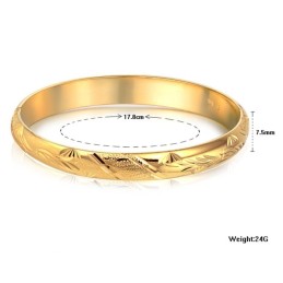 High Quality Female Flower Pattern 18K Gold-Plated Bangle