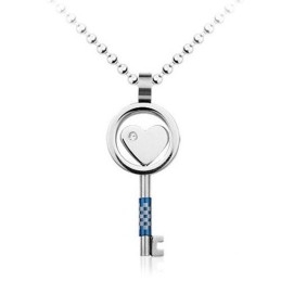 Fashion Mens Key-Shaped Titanium Pendant - Free Chain