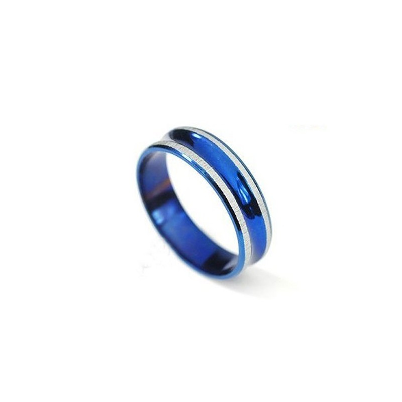 Simple Mens Blue Annular Titanium Pendant - Free Chain Simple Mens Blue Annular Titanium Pendant - Free Chain