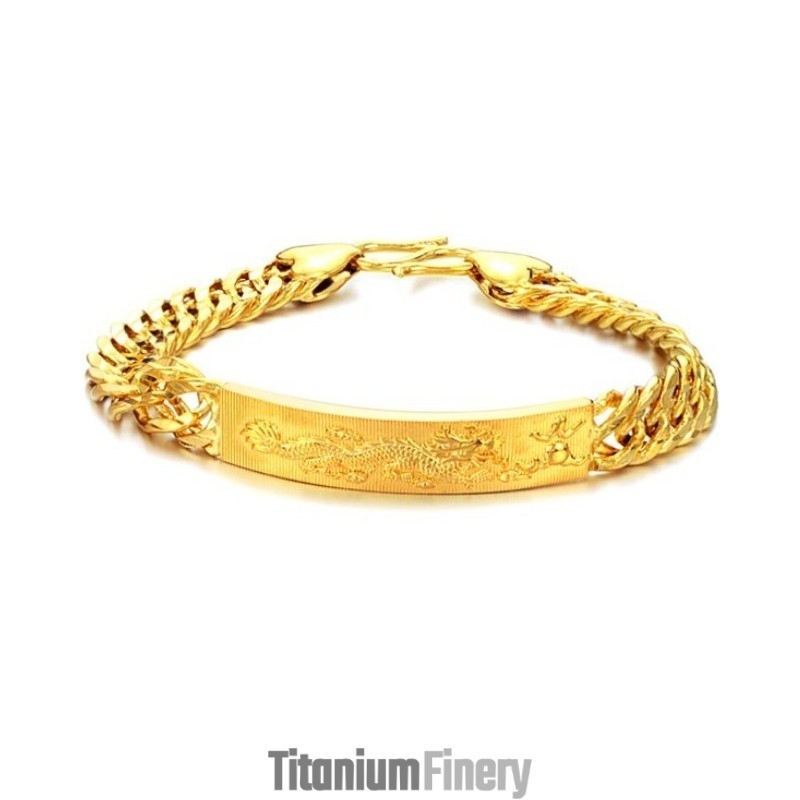 Complete In Specifications Male Dragon Pattern 18K Gold-Plated Bracelet Complete In Specifications Male Dragon Pattern 18K Gold-Plated Bracelet