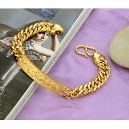 Complete In Specifications Male Dragon Pattern 18K Gold-Plated Bracelet