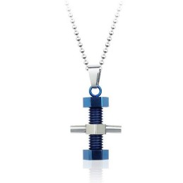 Classic Mens Machine Screw-Shaped Titanium Pendant - Free Chain