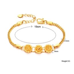 Stable Quality Female Flower Shape 18K Gold-Plated Bracelet