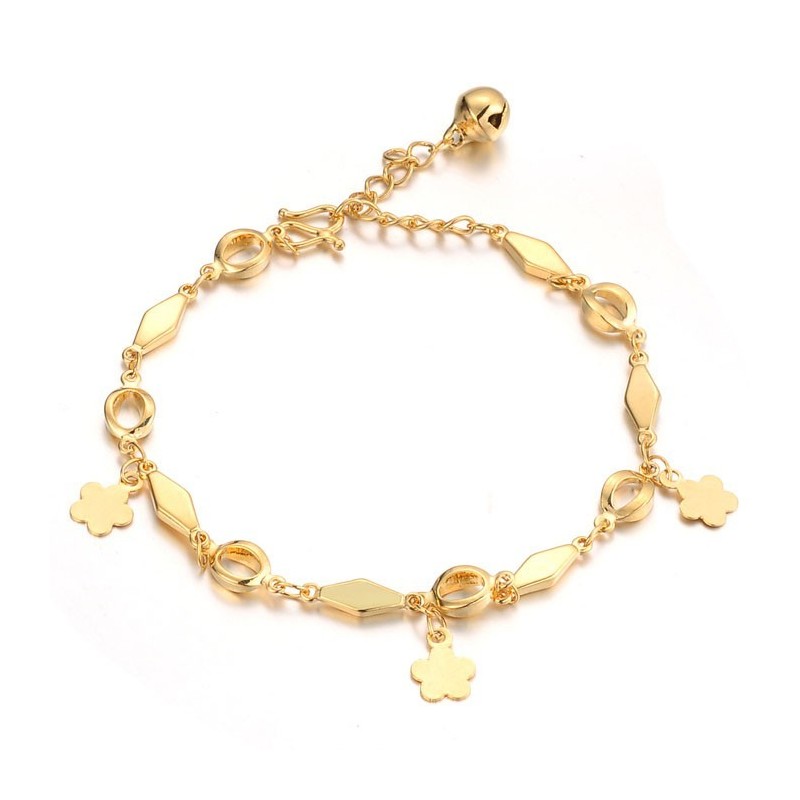 Wide Varieties Female 18K Gold-Plated Bracelet With Bell Wide Varieties Female 18K Gold-Plated Bracelet With Bell