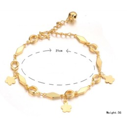 Wide Varieties Female 18K Gold-Plated Bracelet With Bell