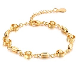 The Queen Of Quality Female Apple Shape 18K Gold-Plated Bracelet