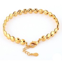 Stable Quality Female Flat Round 18K Gold-Plated Bracelet