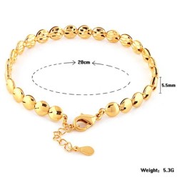 Stable Quality Female Flat Round 18K Gold-Plated Bracelet