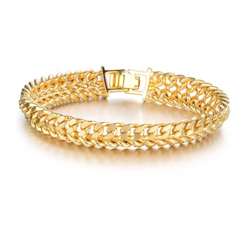 World-Wide Renown Male Classic 18K Gold-Plated Bracelet World-Wide Renown Male Classic 18K Gold-Plated Bracelet