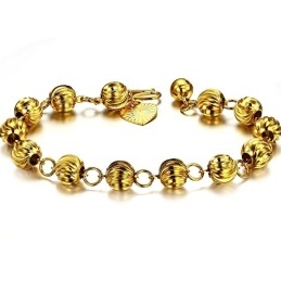 The Queen Of Quality Female Ball Shape 18K Gold-Plated Bracelet